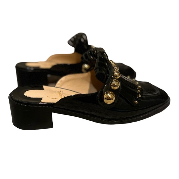 CHRISTIAN LOUBOUTIN PATENT BLACK MULES - Picture 3 of 9